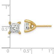 14ky 2ctw Certified VS/SI FGH Lab Grown Princess Diamond 4-Prg Earrings
