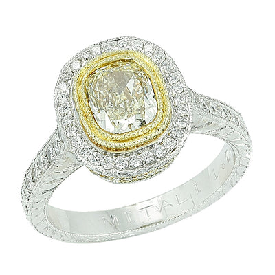 18KW 1.85CTW FANCY YELLOW DIAMOND RING