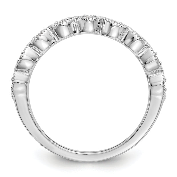 14K White Gold Diamond Band