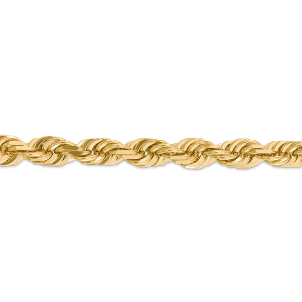 14K 10mm  D/C Rope with Fancy Lobster Clasp Chain