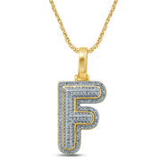 10K 0.22-0.37CT D-BUBBLE LETTER " F "