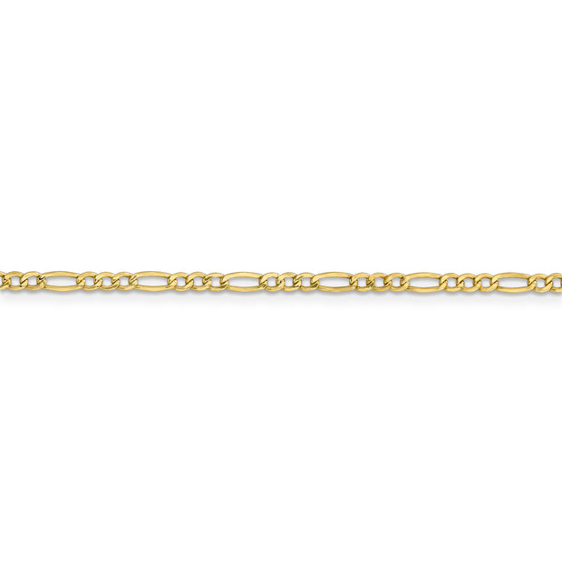 10k 2.5mm Semi-Solid Figaro Chain