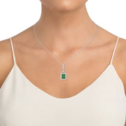 14K 0.16CT Diamond Emerald Pendant