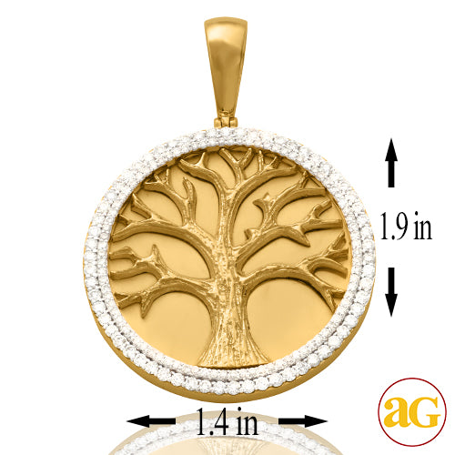 10KY 1.75CTW DIAMOND 'TREE OF LIFE' PENDANT - MATT