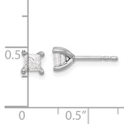 14K White Gold Lab Grown Diamond 1/2ctw Princess VS/SI DEF 4 Prong Earrings