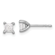 14K White Gold Lab Grown Diamond 1/2ctw Princess VS/SI DEF 4 Prong Earrings