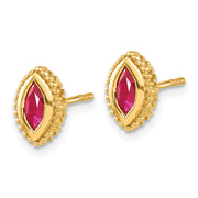 14k Marquise Ruby Post Earrings