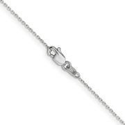 14k WG .8mm D/C Cable with Lobster Clasp Chain