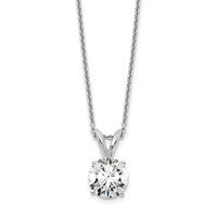14K WG Lab Grown Dia 1ct Round VS/SI GH Solitaire Necklace