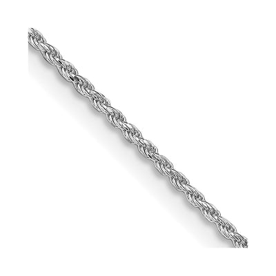 Sterling Silver Rhodium-plated 1.1mm Diamond-cut Rope Chain w/4in ext.