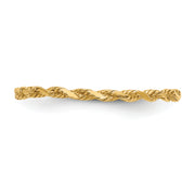 14K Diamond-cut Textured Rope Band Ring