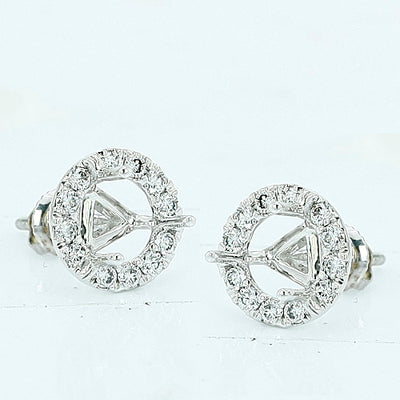 18KT 0.50CTW SEMI MOUNT EARRING