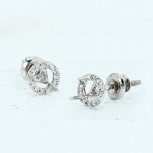 18KT 0.10CTW SEMI MOUNT EARRING