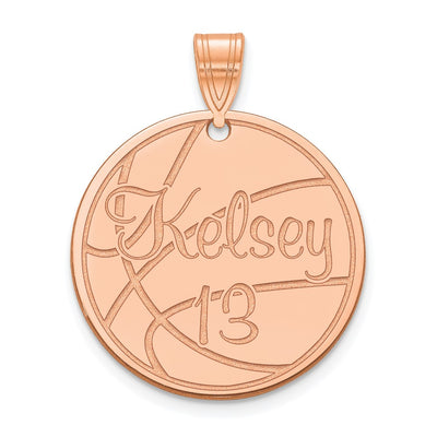 14K Rose Gold Medium Customized Circle Pendant