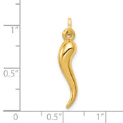 14k Hollow 3D Italian Horn Charm